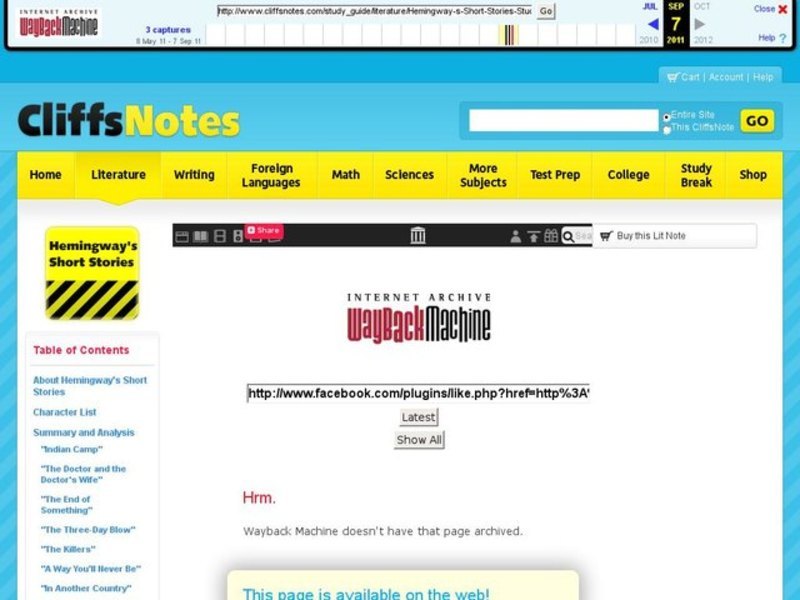 Hemingway's Short Stories - Essay Questions Interactive