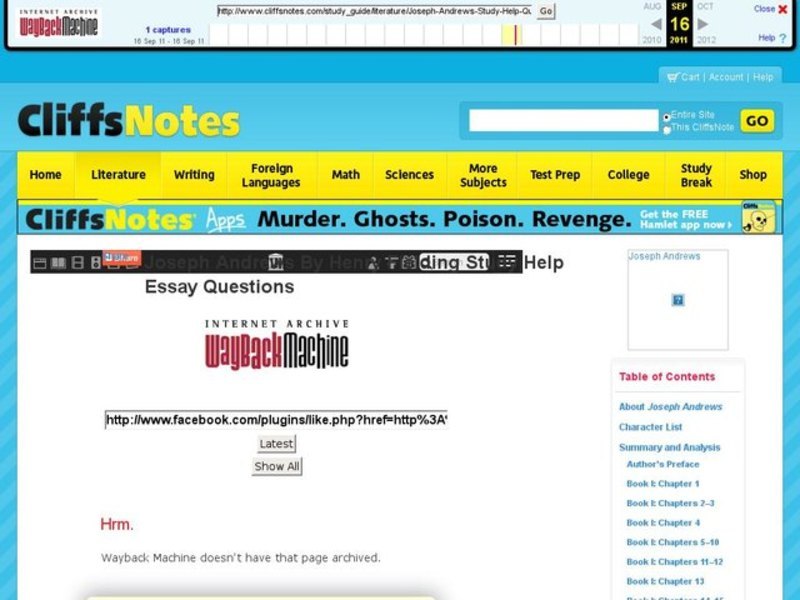 Joseph Andrews - Essay Questions Interactive