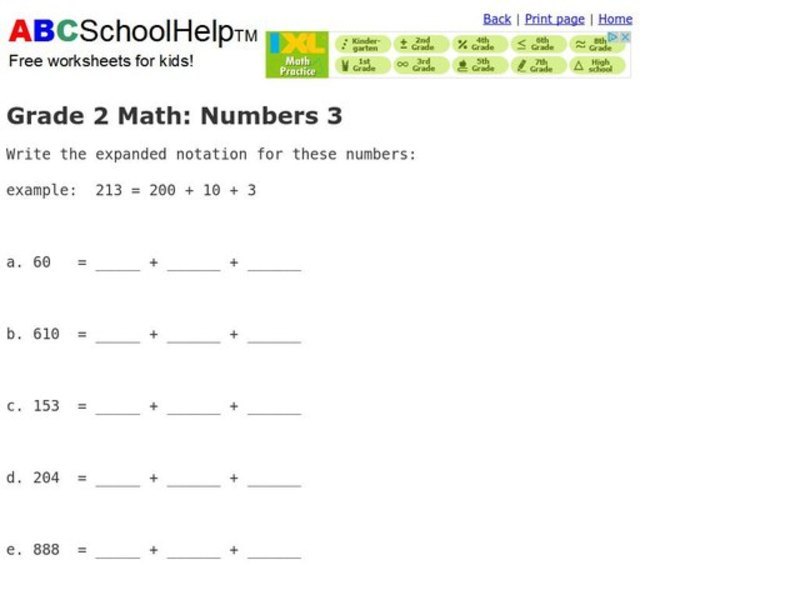Expanded Notation Worksheet