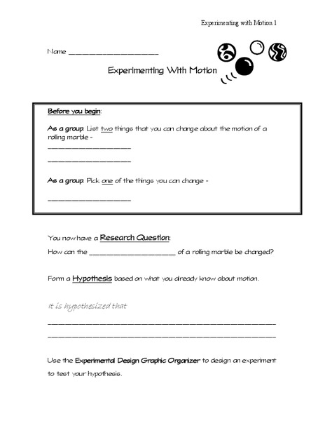 Experimenting with Motion Lesson Plan