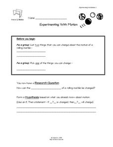 Experimenting With Motion Lesson Plan