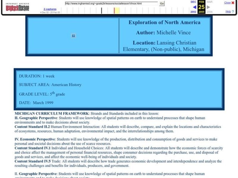 Exploration of North America Lesson Plan