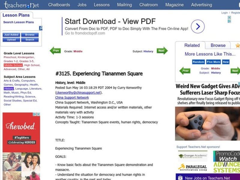 Experiencing Tiananmen Square Lesson Plan