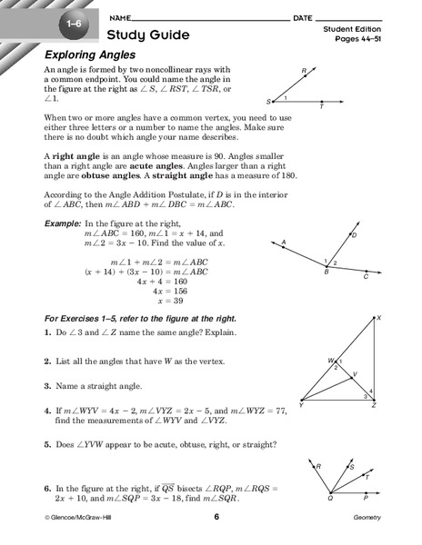 Exploring Angles Worksheet