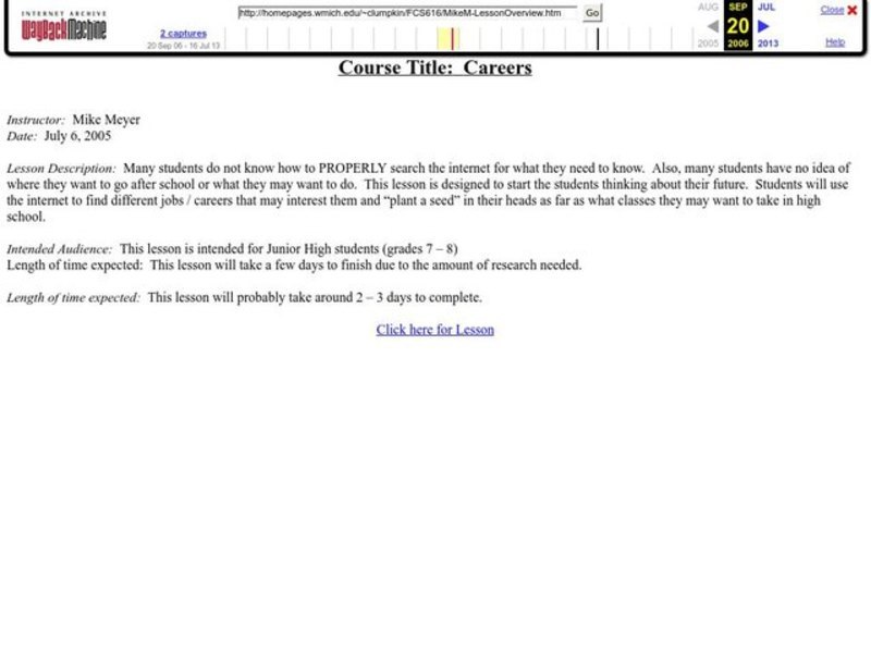 Exploring Career Choices Lesson Plan