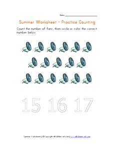 Summer Worksheet: Practice Counting Worksheet