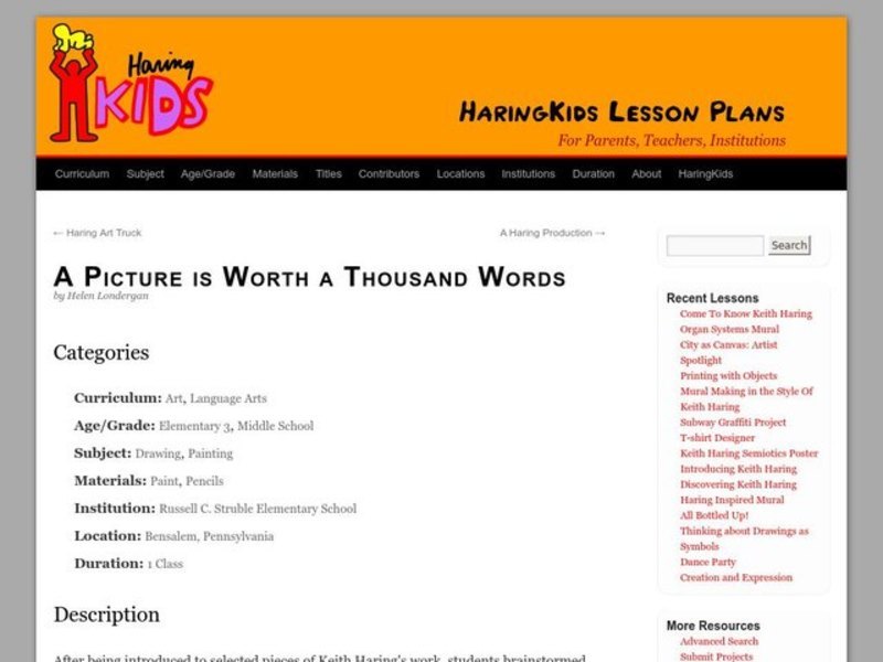 A Picture is Worth a Thousand Words Lesson Plan