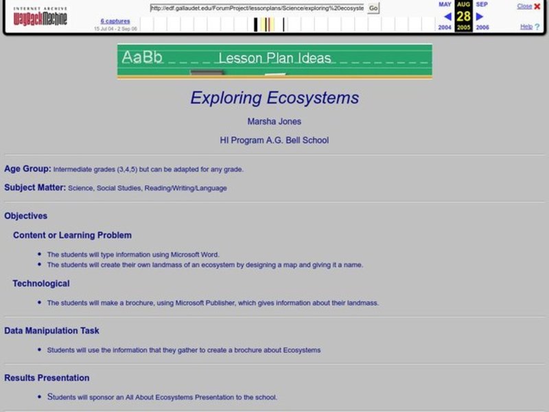 Exploring Ecosystems Lesson Plan