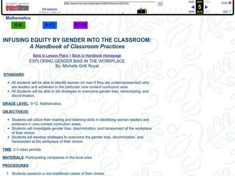 Exploring Gender Bias in the Workplace Lesson Plan