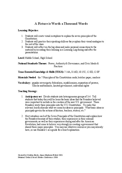 A Picture is Worth a Thousand Words Lesson Plan