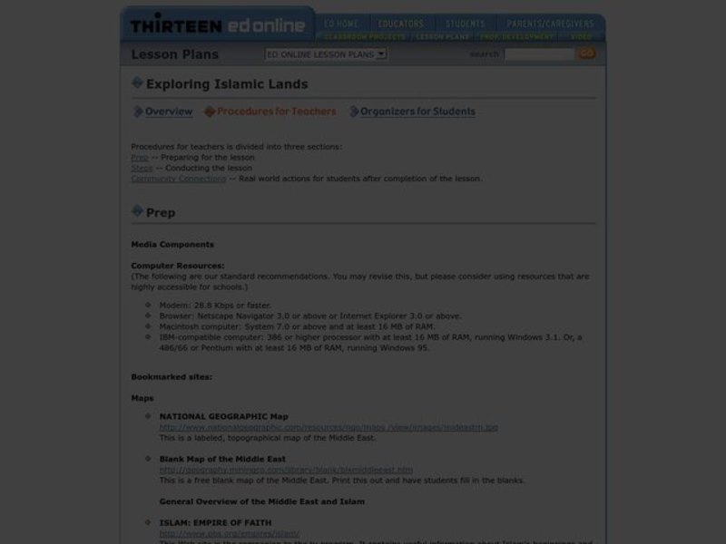 Exploring Islamic Lands Lesson Plan