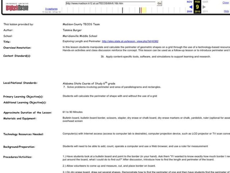 Exploring Length and Perimeter Lesson Plan