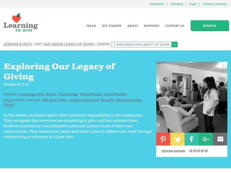 Exploring Our Legacy of Giving Lesson Plan