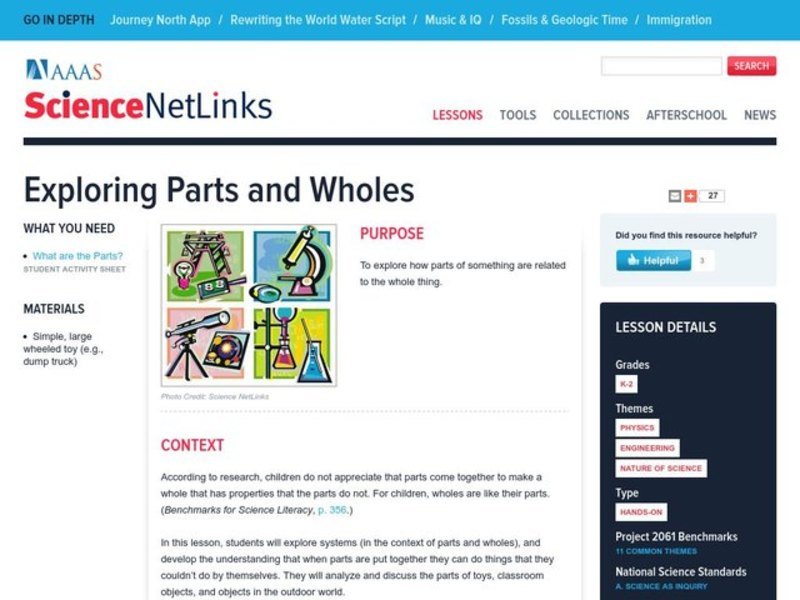 Exploring Parts and Wholes Lesson Plan