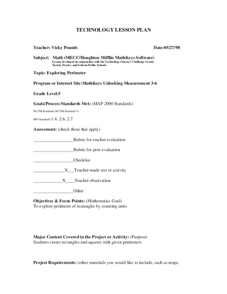 Exploring Perimeter Lesson Plan