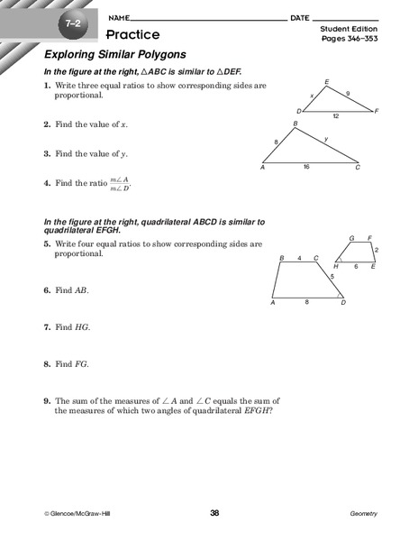 Exploring Similar Polygons Worksheet