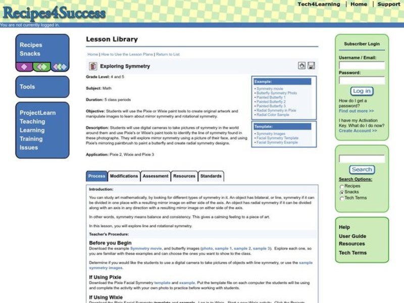Exploring Symmetry Lesson Plan