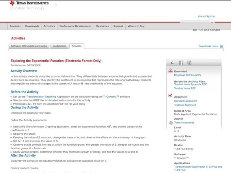 Exploring the Exponential Function Lesson Plan