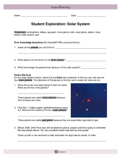 Exploring the Solar System Organizer