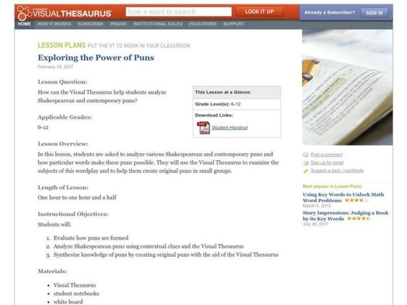 Exploring the Power of Puns Lesson Plan