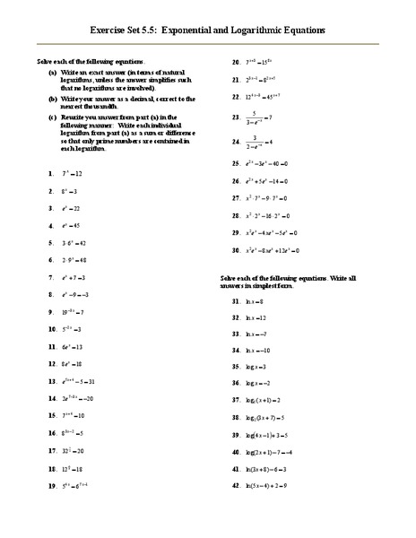Exponential and Logarithmic Equations Lesson Plan