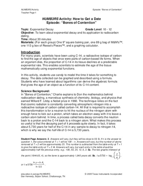 Exponential Decay Lesson Plan