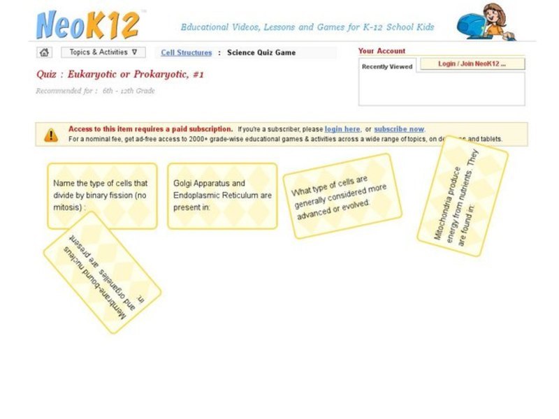 Eukaryotic or Prokaryotic #1 Interactive
