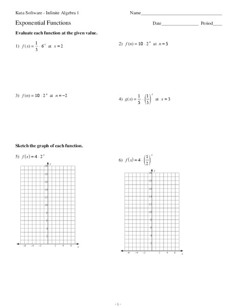 Exponential Functions Worksheet