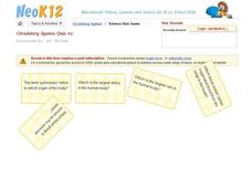 Circulatory System Quiz #2 Interactive