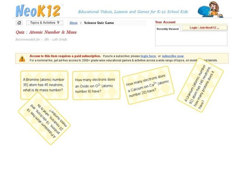 Atomic Number and Mass Interactive