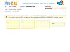 Conductors & Insulators Quiz Interactive
