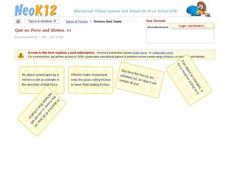 Force and Motion Quiz #1 Interactive