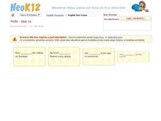 Verbs Quiz #2 Interactive