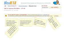 American Revolution-1777-80 Quiz Interactive