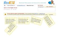 Quiz on Civil Rights Events Interactive