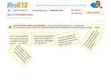 Quiz on Civil Rights Leaders Interactive