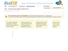 U.S. Home Front During World War II Interactive