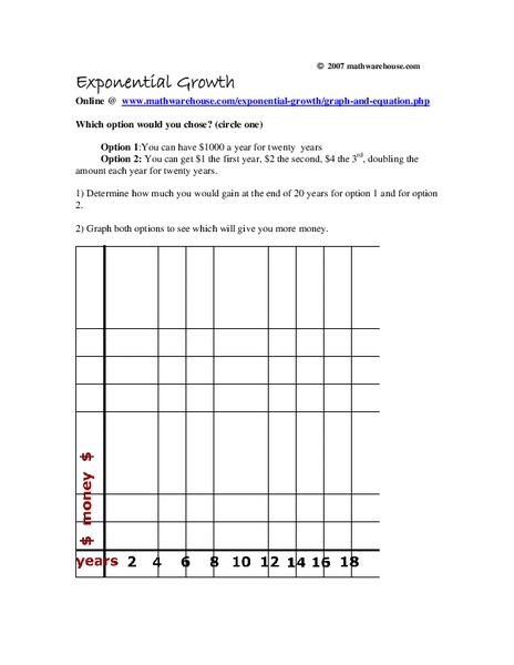 Exponential Growth Worksheet