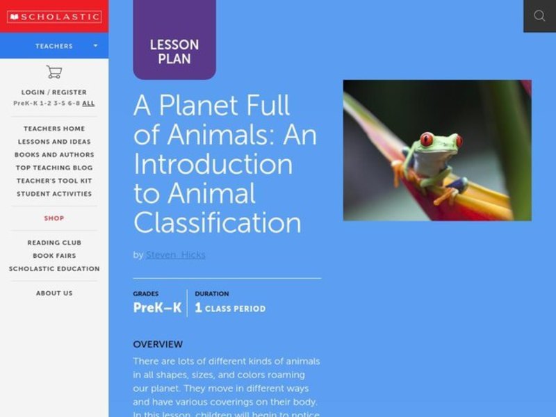 A Planet Full of Animals Lesson Plan