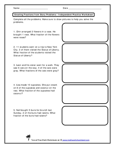 Express Whole Numbers as Fractions Worksheet
