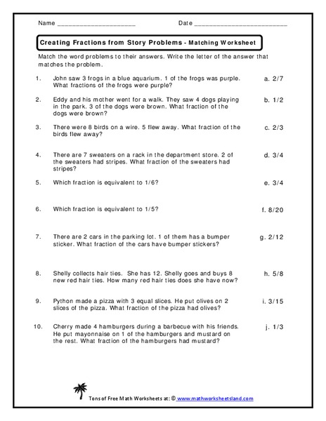 Express Whole Numbers as Fractions Worksheet