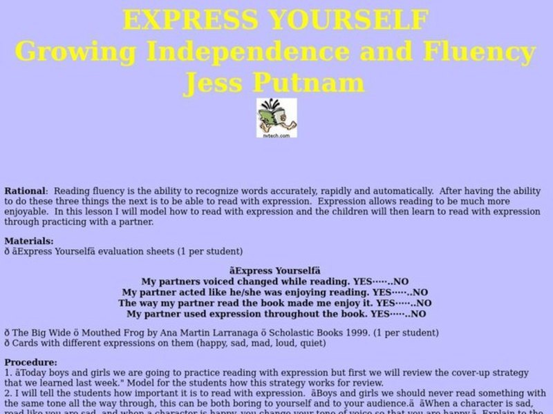 Express Yourself Lesson Plan