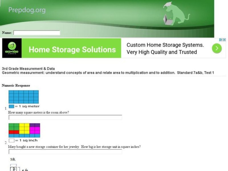 Numeric Response Problem Interactive