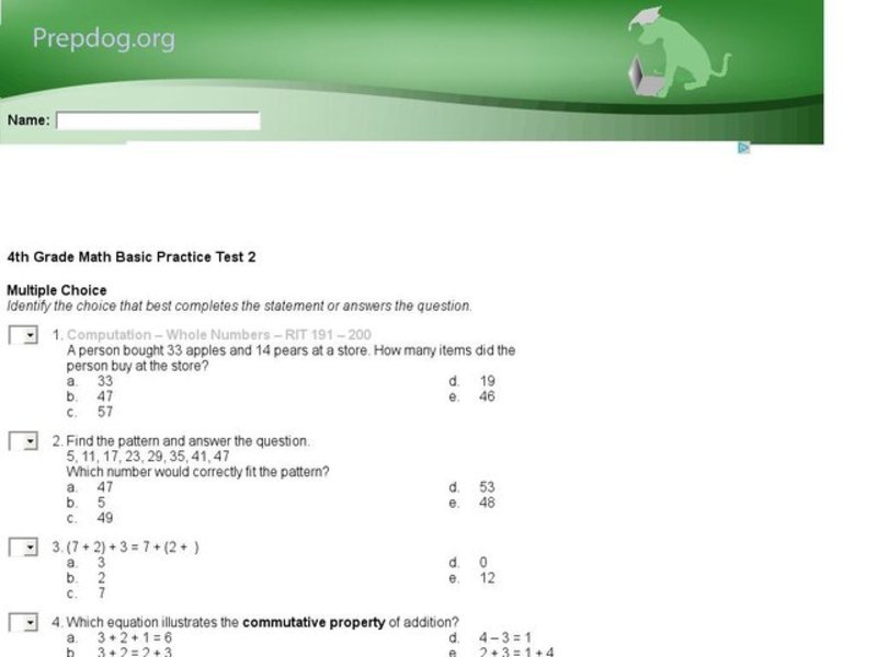 Online Interactive Math: Upper Elementary: Mixed Skills Interactive