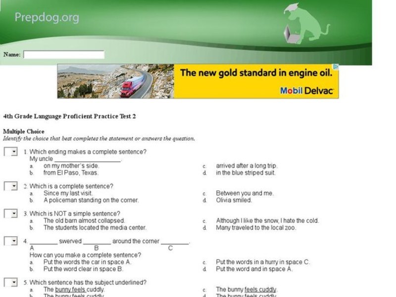 Grade 4 Language-Proficient 2 Interactive