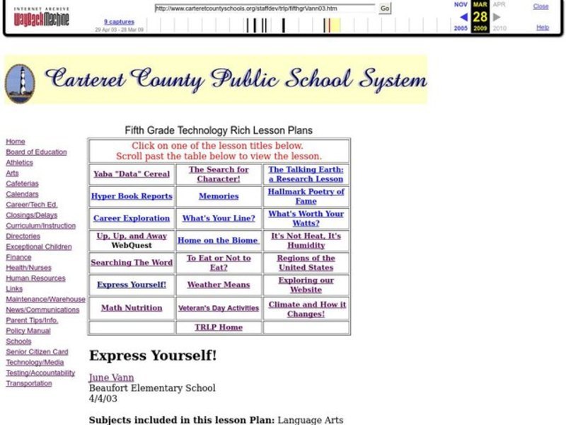 Express Yourself! Lesson Plan