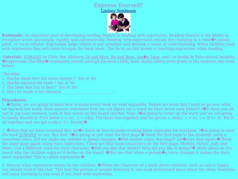 Express Yourself! Lesson Plan