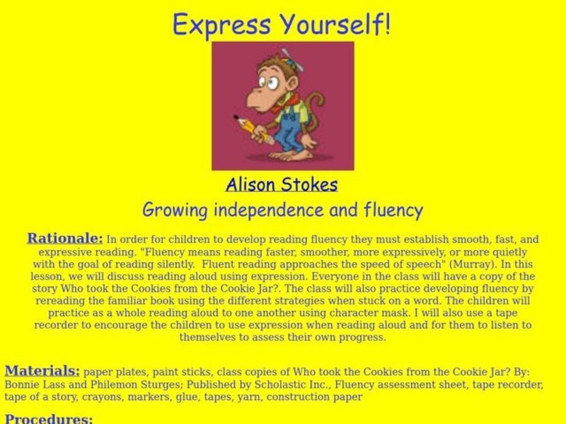 Express Yourself! Lesson Plan