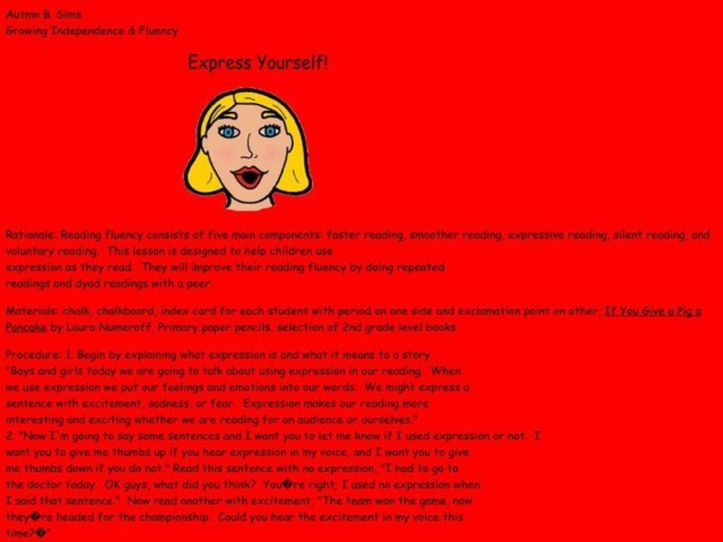 Express Yourself! Lesson Plan