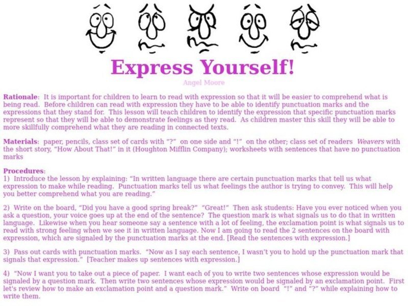Express Yourself! Lesson Plan